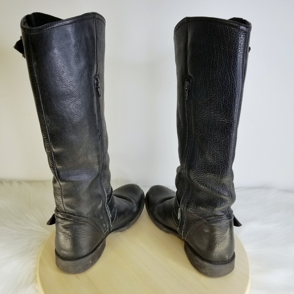 STEVE MADDEN Fairmont Pebble Leather Moto Boots - Picture 5 of 8